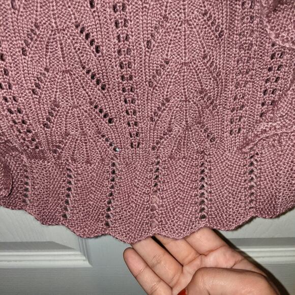 Pink Thread RP Everyday Shop Ruffle Pointelle Sweater XS - Picture 9 of 13